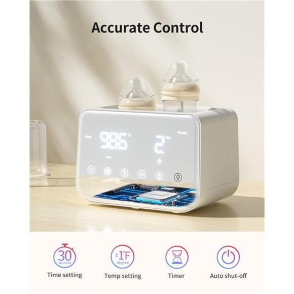 Baby Bottle Warmer, Grownsy 10-in-1 Fast Bottle Warmer Accurate Temp Control - Picture 5 of 8